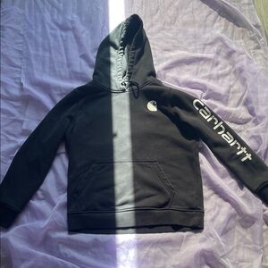 Carhartt Black Hoodie with White Logo Sleeve and cream color one 2 for 1 price